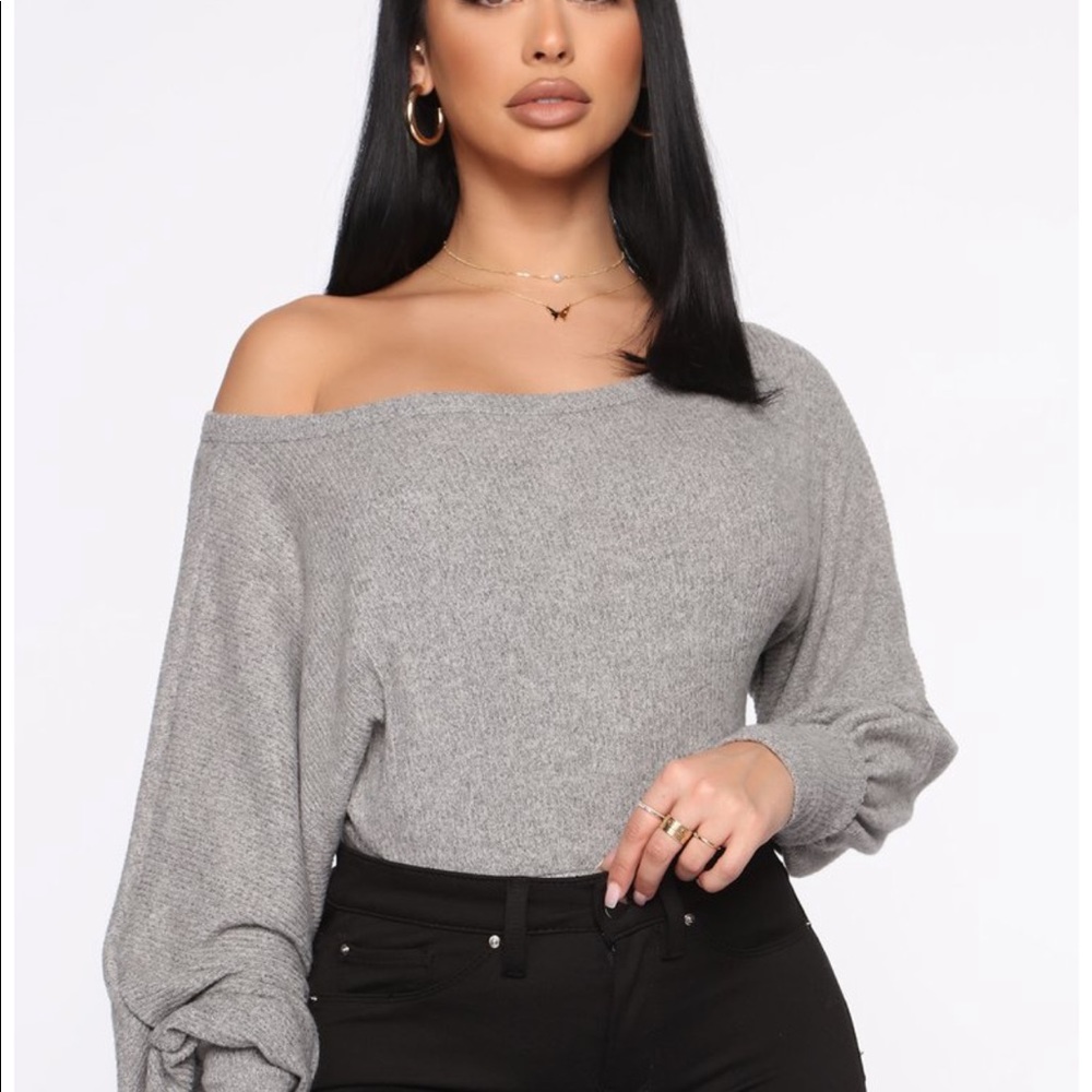 Off the shoulder long sleeve